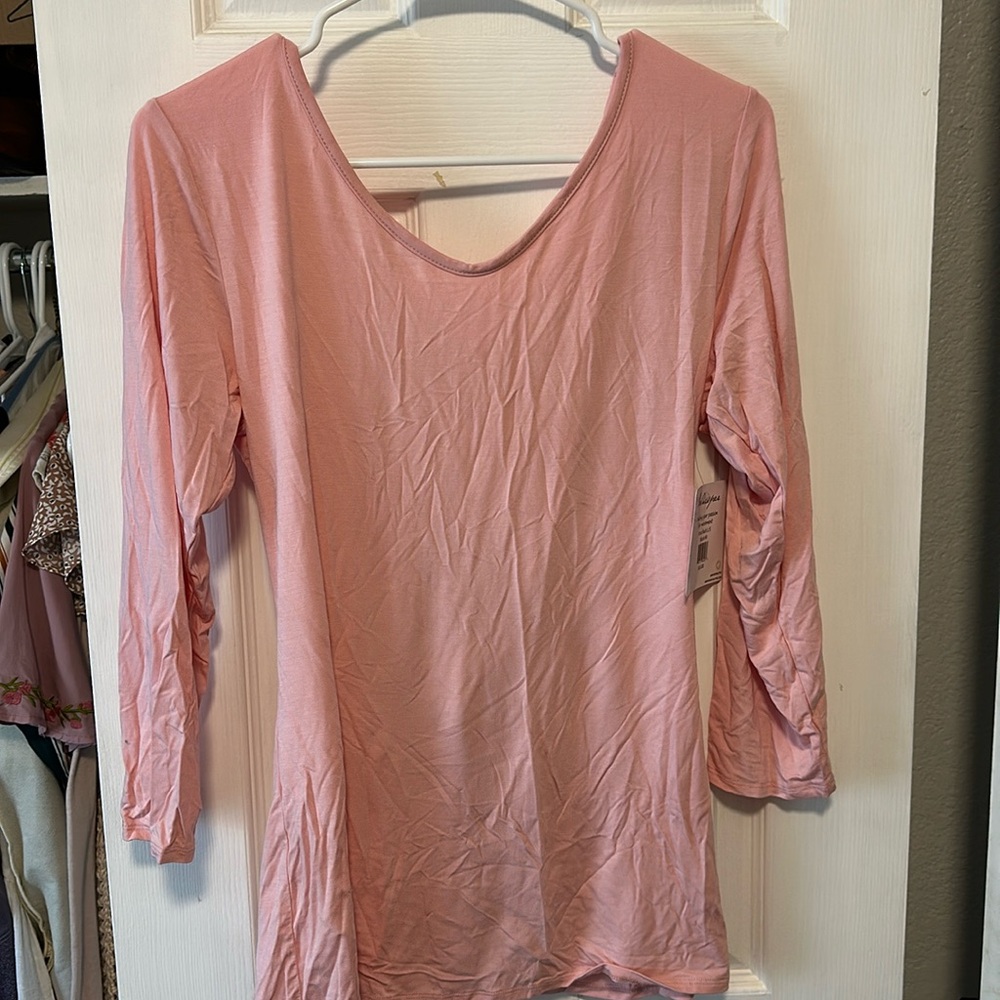 NWT - Whisper knot back long sleeve in blush pink